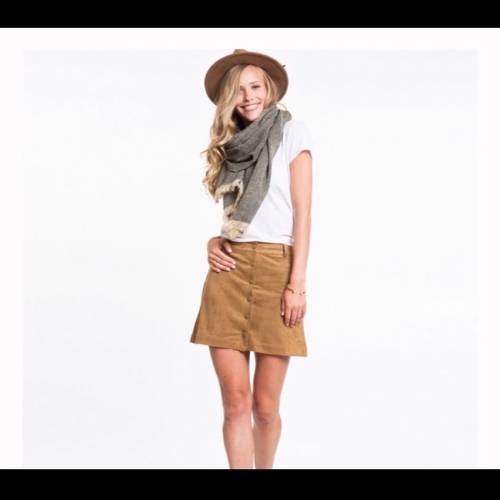 Marine Layer Rosie vegan Suede A-line Mini Skirt